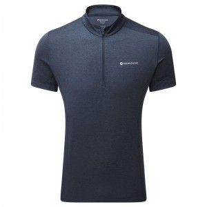 Montane Dart Zip T-Shirt Herr Marinblå | XIYEDH154