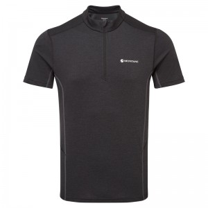 Montane Dart Zip T-Shirt Herr Svarta | VIBNMF165