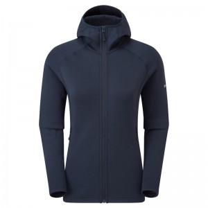 Montane Fury Hooded Fleecejackor Dam Marinblå | TRKBXU209
