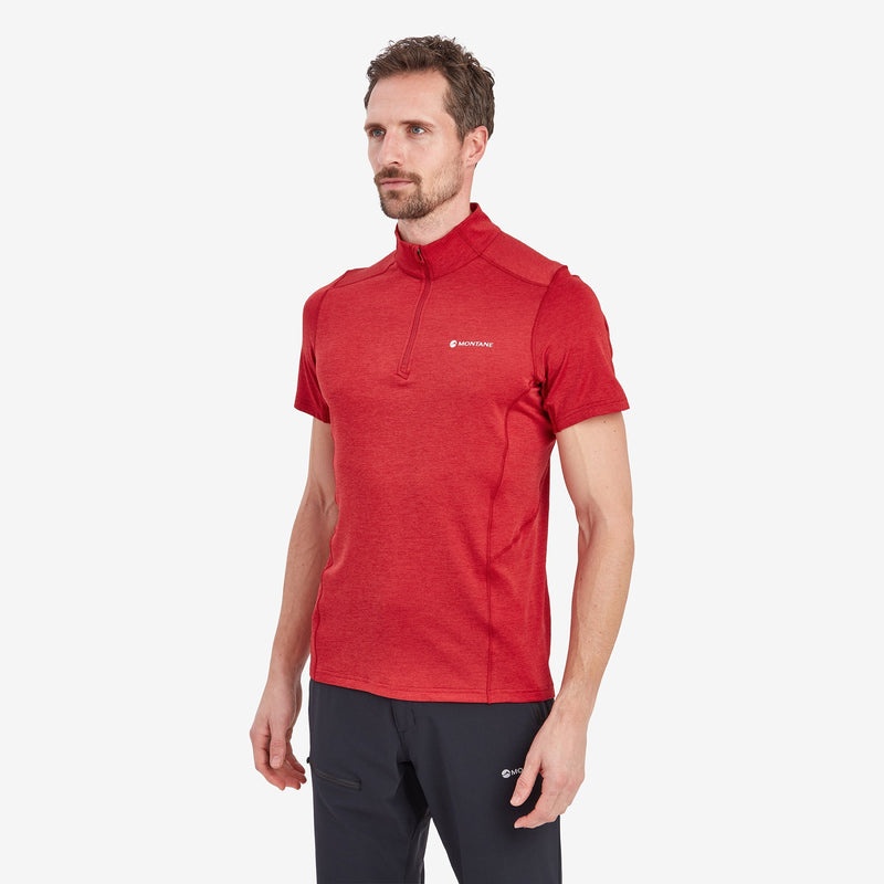 Montane Dart Zip T-Shirt Herr Röda | PJYSQA093