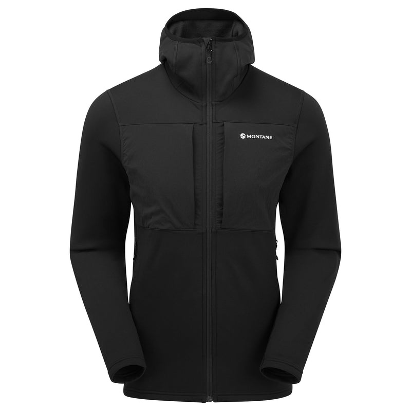 Montane Fury XT Hooded Fleecejackor Herr Svarta | OZLFDV460