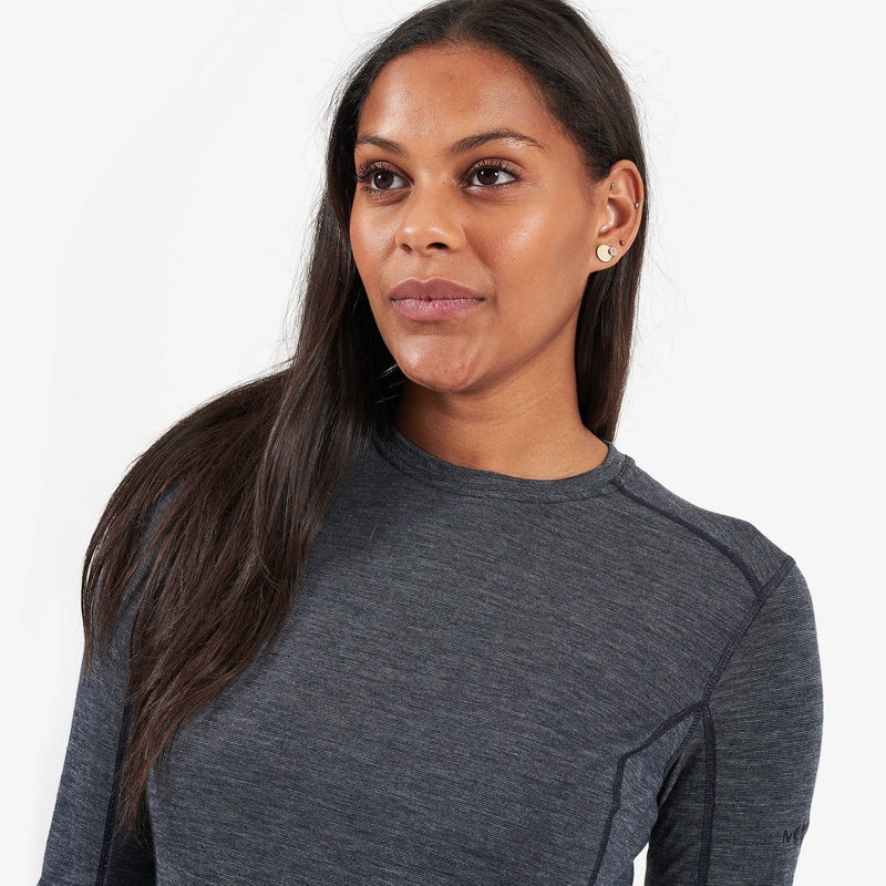 Montane Primino 140 Long Sleeve T-Shirt Dam Svarta | IOTJER264
