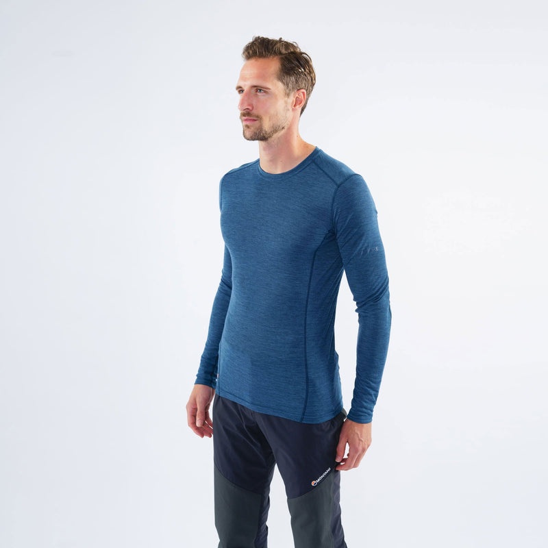 Montane Primino 140 Long Sleeve T-Shirt Herr Blå | BMTNAO451